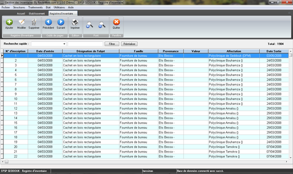 Inventaire Evolution